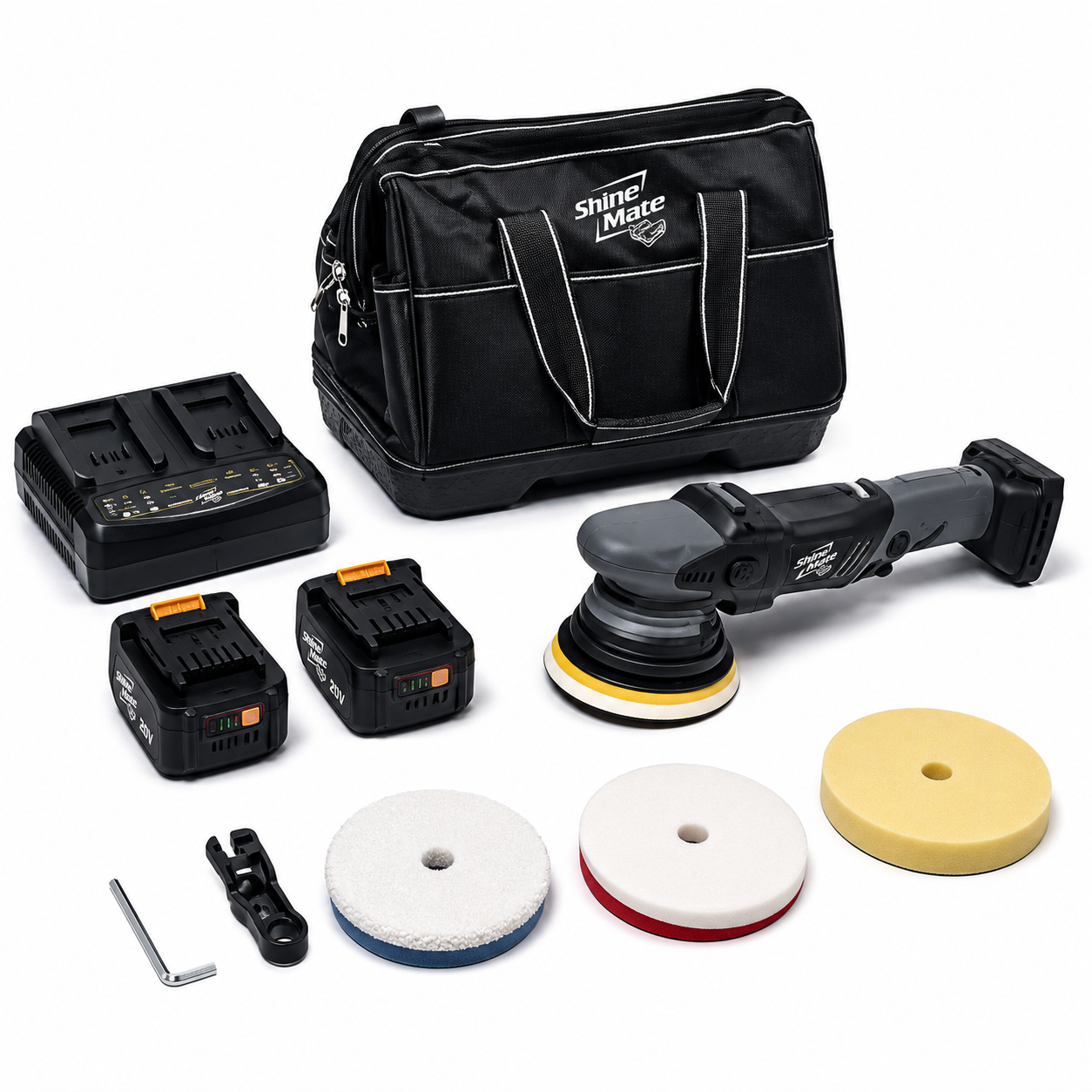 SHINEMATE CORDLESS EB351 Orbital/DA Polisher 6"/21mm
