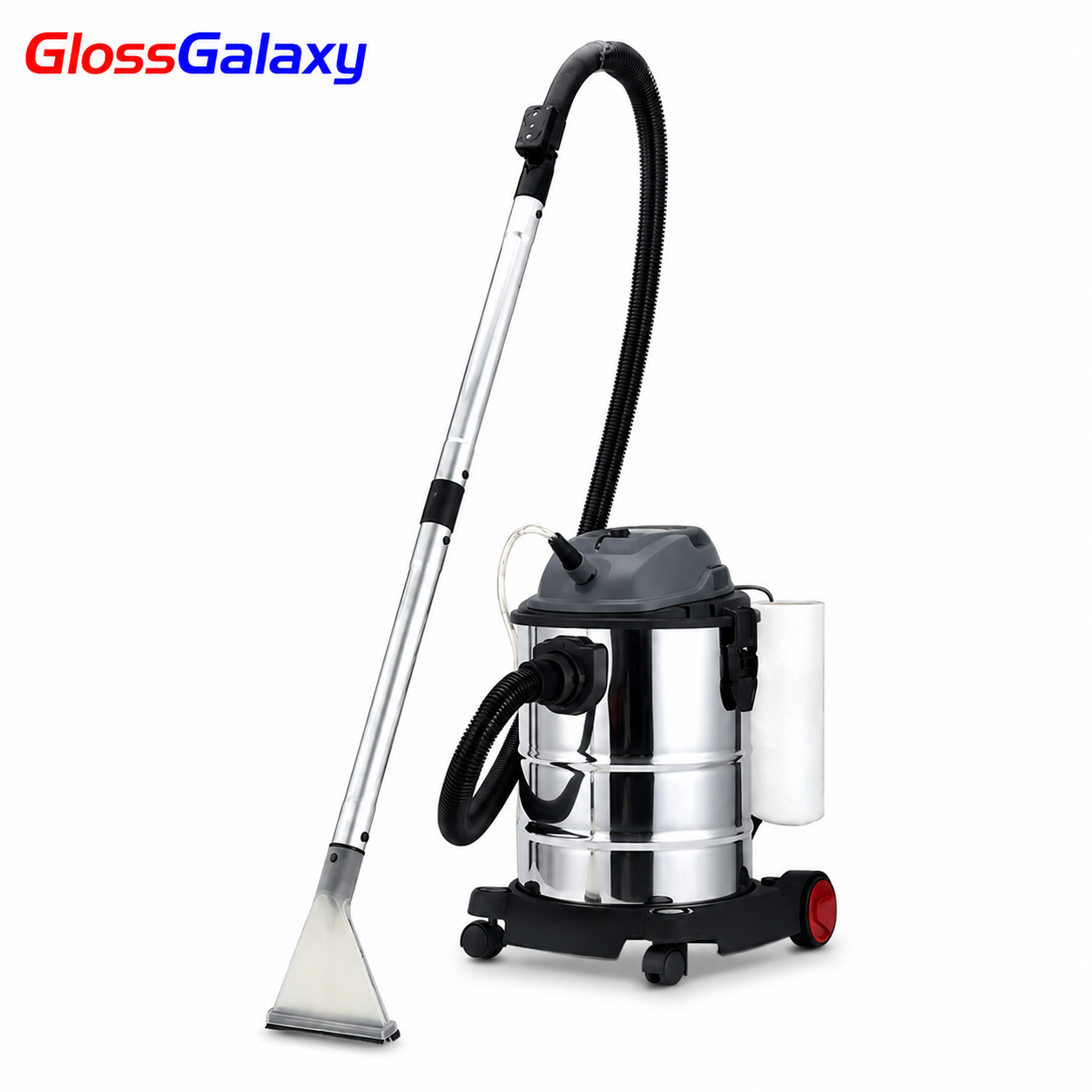 Professional 25-litre wet and dry vacuum cleaner for automotive detailing, upholstery cleaning, carpets, and workshop maintenance.